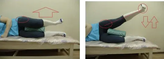 Подъём ноги лёжа на боку с опорой